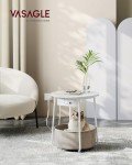 Modern Round Side Table with Charging Station