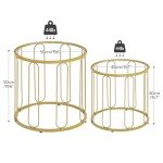 Gold Accent Small Coffee Table Set of 2