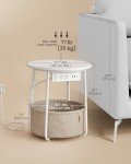 Modern Round Side Table with Charging Station