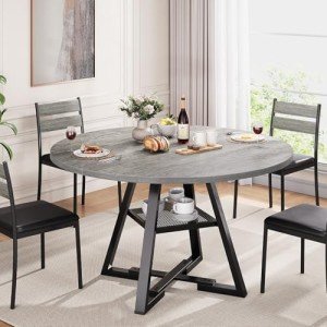 Jocoevol 42-Inch Round Dining Table for 4