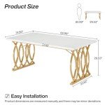 Tribesigns 63" Modern Faux Marble Dining Table