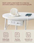 Modern Round Side Table with Charging Station