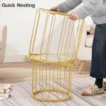 Gold Accent Small Coffee Table Set of 2