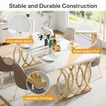 Tribesigns 63" Modern Faux Marble Dining Table