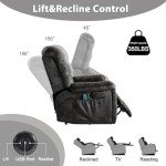 Phoenix Home Power Lift Massage & Heat Recliner