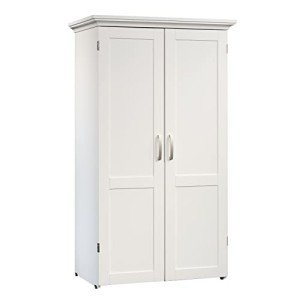 Soft White Craft & Sewing Storage Armoire