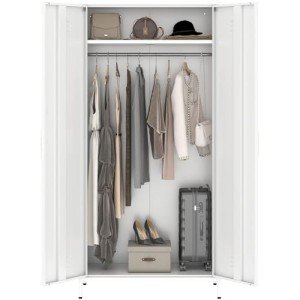 MIOCASA Stylish Metal Wardrobe with Hanging Rod