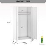 MIOCASA Stylish Metal Wardrobe with Hanging Rod
