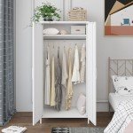 MIOCASA Stylish Metal Wardrobe with Hanging Rod
