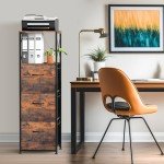 Rustic 3-Drawer File Cabinet for Home Office