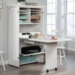 Soft White Craft & Sewing Storage Armoire
