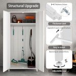 MIOCASA Stylish Metal Wardrobe with Hanging Rod