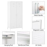 MIOCASA Stylish Metal Wardrobe with Hanging Rod