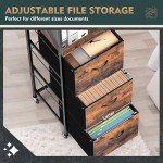Rustic 3-Drawer File Cabinet for Home Office