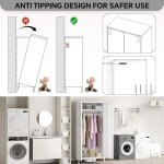 MIOCASA Stylish Metal Wardrobe with Hanging Rod