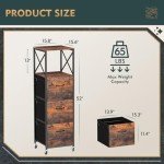 Rustic 3-Drawer File Cabinet for Home Office