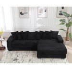 Modern L-Shaped Sectional Sofa with Chaise and Pillows