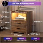 LED Nightstand with Charging Station and RGB Lights
