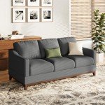 Comfy Dark Grey 3-Seater Sofa Couch