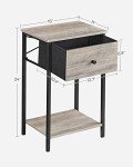VASAGLE 24-Inch Nightstand with Fabric Drawer