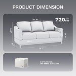 Comfy Dark Grey 3-Seater Sofa Couch