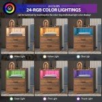 LED Nightstand with Charging Station and RGB Lights