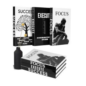 Motivational Black & White Decorative Book Set
