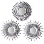 Set of 3 Silver Round Wall Mirrors