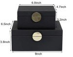 HofferRuffer Black Faux Leather Jewelry Box Set