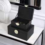 HofferRuffer Black Faux Leather Jewelry Box Set
