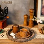 Rustic Wooden Round Serving Tray for Home Decor