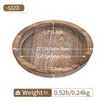 Rustic Wooden Round Serving Tray for Home Decor