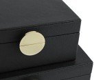 HofferRuffer Black Faux Leather Jewelry Box Set