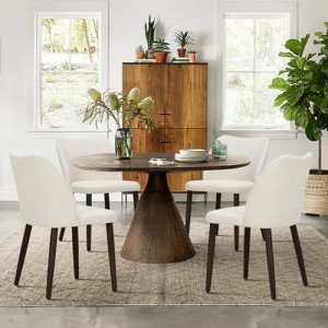Beige Upholstered Dining Chairs Set of 4