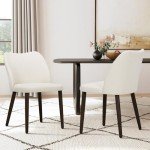 Beige Upholstered Dining Chairs Set of 4