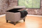 Grey Medium Square Storage Ottoman with Hinged Lid