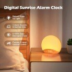 Wood Grain Sunrise Alarm Clock with Sound Machine