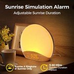 Wood Grain Sunrise Alarm Clock with Sound Machine
