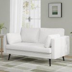 Novilla 66" Cream Fabric Loveseat Sofa