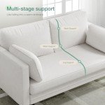 Novilla 66" Cream Fabric Loveseat Sofa