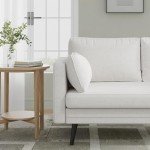 Novilla 66" Cream Fabric Loveseat Sofa