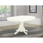 Linen White Oval Dining Table with Butterfly Leaf