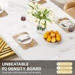 Modern White Rectangular Dining Table for 6-8