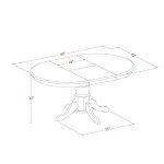 Linen White Oval Dining Table with Butterfly Leaf