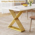 Modern White Rectangular Dining Table for 6-8