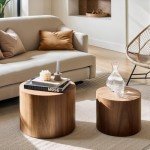 Modern Walnut Nesting Coffee Table Set of 2