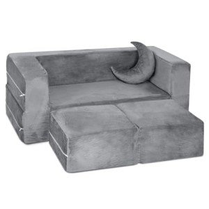 Milliard Modular Kids Sofa with Bonus Pillow - Grey