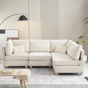 Reversible Modular Sectional Sofa with Movable Ottoman