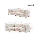 Reversible Modular Sectional Sofa with Movable Ottoman