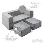 Milliard Modular Kids Sofa with Bonus Pillow - Grey